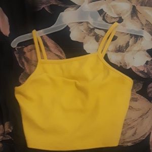 Yellow cropped shirt